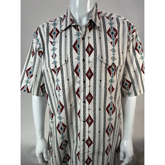 Panhandle Slim Mens Aztec Print Short Sleeve Shirt XL Cotton - Picture 15 of 16